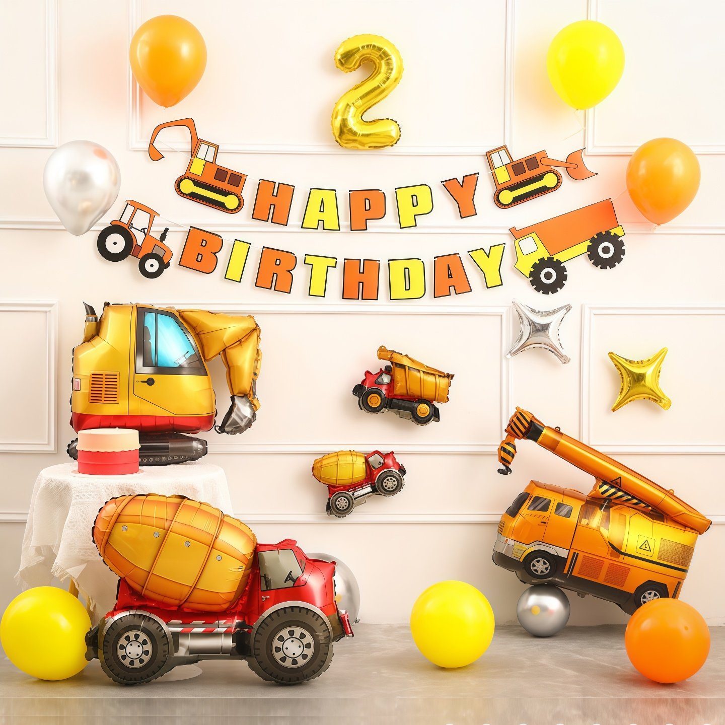 卡通工程车挖掘机主题气球男孩过生日派对装饰布置仪式感拍照道具,节庆用品/礼品,气球,淘宝优惠券,粉丝福利购,淘宝优惠卷