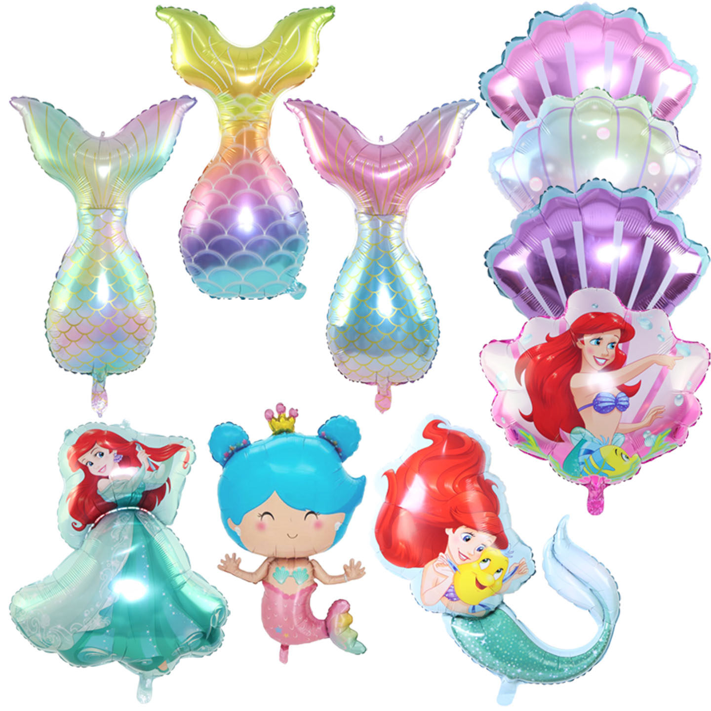 美人鱼主题派对装饰卡通贝壳美人鱼铝膜气球女孩宝宝生日布置背景,节庆用品/礼品,气球,淘宝优惠券,粉丝福利购,淘宝优惠卷