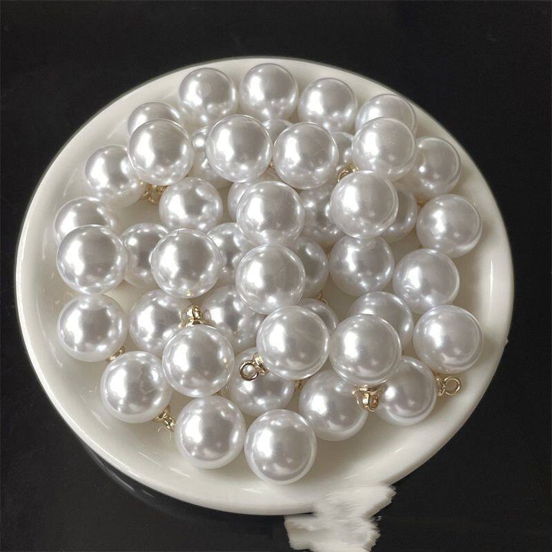 精品仿珍珠纽扣蕾丝雪纺上衣米色扣衬衫丝绸开衫毛衣扣衬衣蘑菇扣