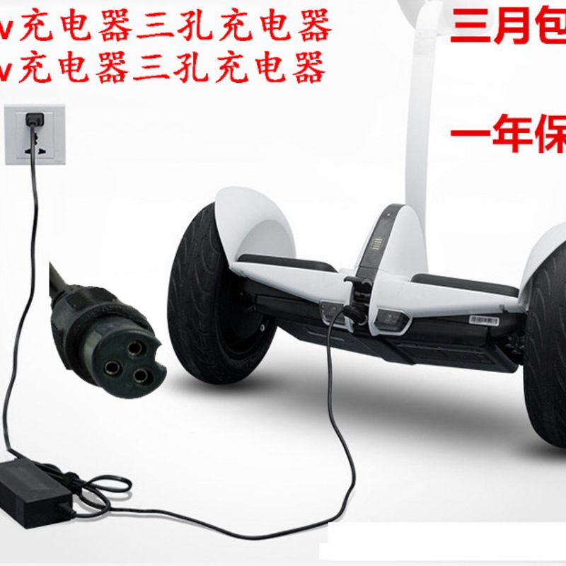 电动平衡车充电器三孔插头带线通用迷你9号平衡车54v 36v充电器