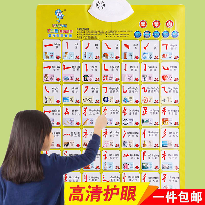 汉字笔画偏旁部首有声挂图