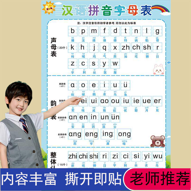 小学生儿童汉语拼音学习挂图