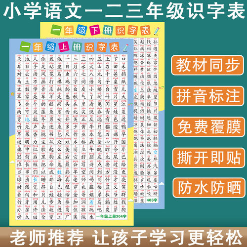 一二年级生字挂图上下册