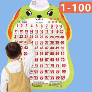 0到3岁宝宝1-100数字挂图海报画发音有声挂图早教贴纸 墙贴儿童