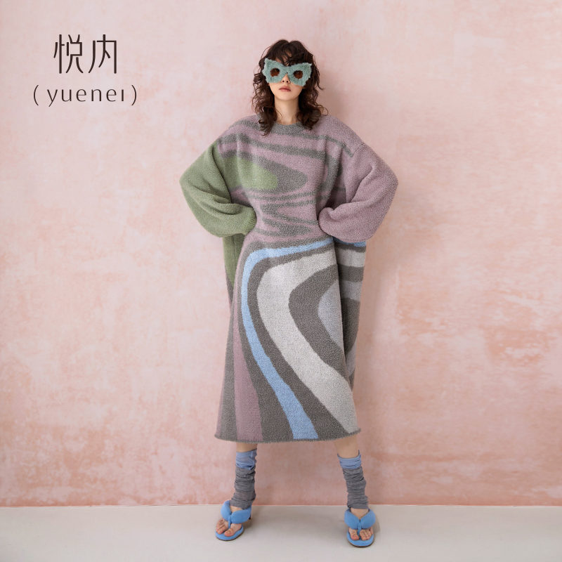 【商场同款】悦内女士半边绒睡裙