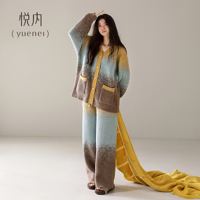 【商场同款】悦内女士半边绒睡衣