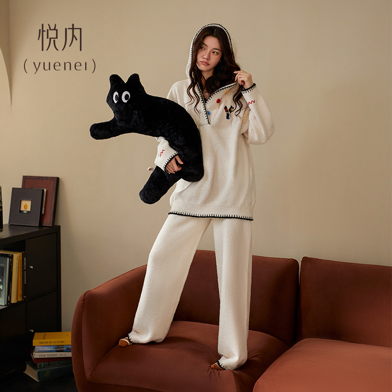 【商场同款】悦内女士半边绒睡衣