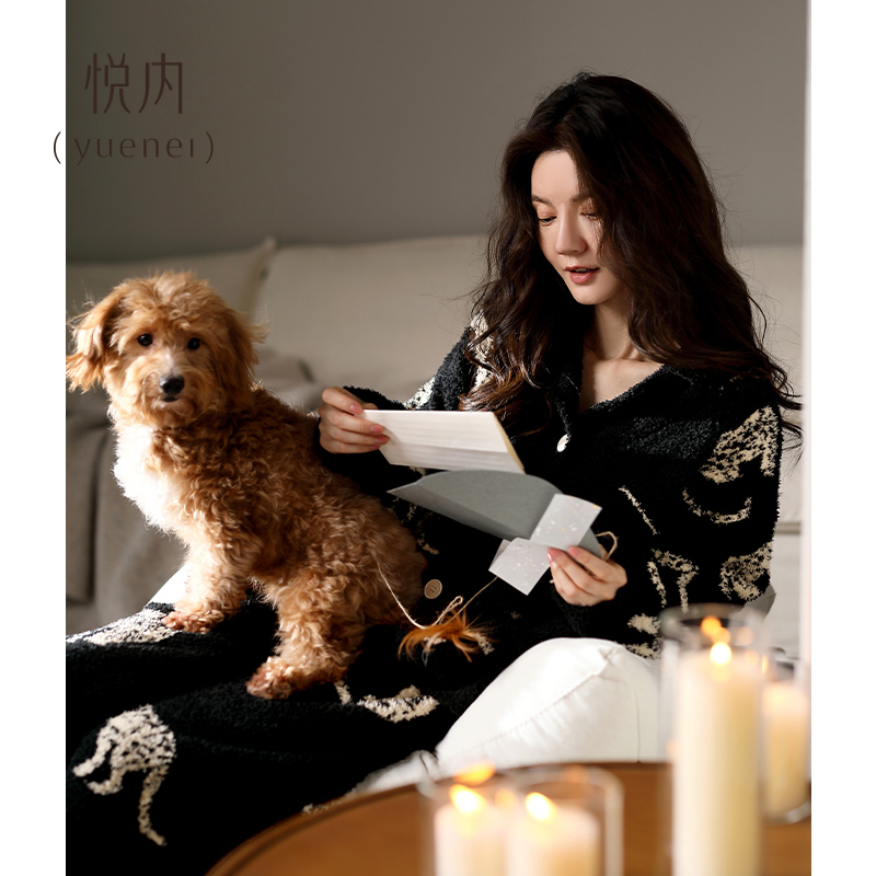 【商场同款】悦内女士半边绒睡衣