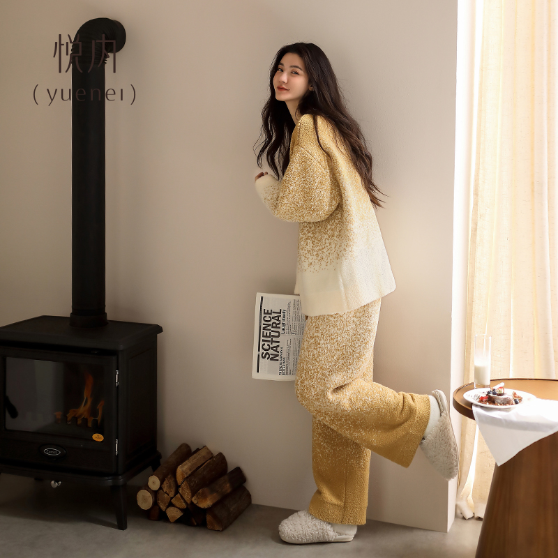 【商场同款】悦内女士半边绒睡衣