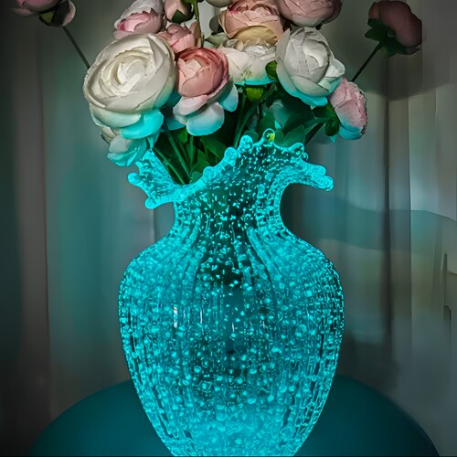 加厚夜光玻璃花瓶插花