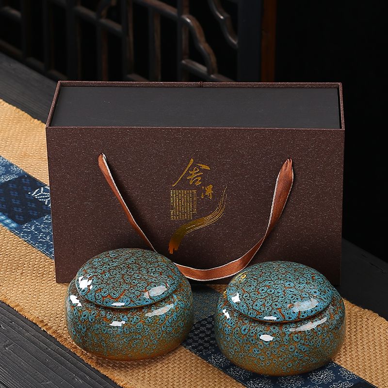 茶叶包装礼盒陶瓷通用高档盒红茶绿茶存茶罐密封罐半斤装空盒送礼