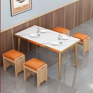 实木方凳H凳子小吃餐饮米线麻辣烫面馆饭店兰州拉面店岩板餐桌