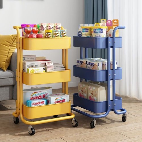 小推车置物架厨房落地多层客厅移动零食架美容院婴儿用品收纳架子