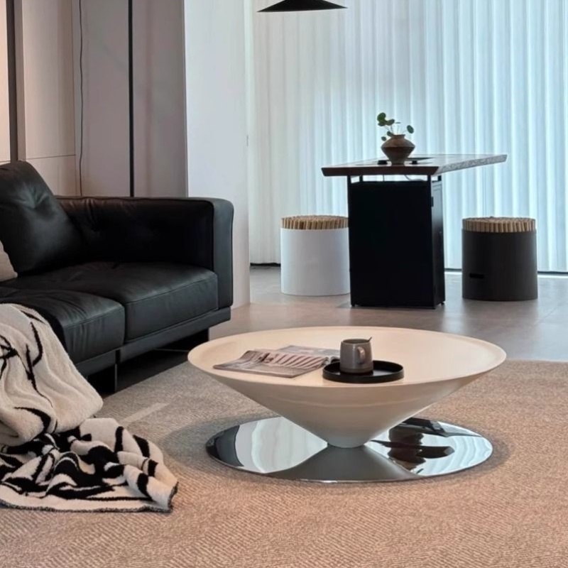 法式飞碟茶几极简圆形家用简约客厅现代设计师高级悬浮边几小茶桌