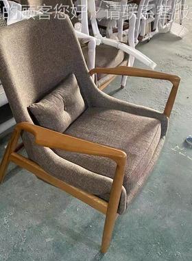 北欧单人沙椅极简布33513艺软包懒人酒凳人阅读单椅店发客房接待