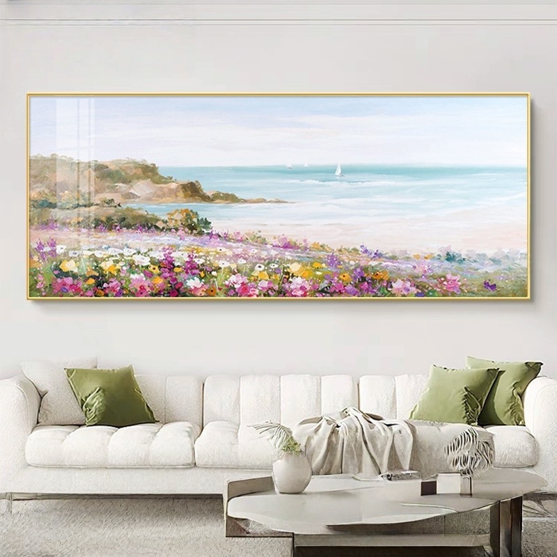 风景现代简约客厅装饰画立体挂画晶瓷油画大芬油画村沙发背景墙画图片