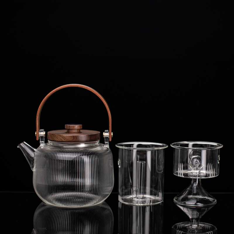 玻璃煮茶壶耐高温三界观山电陶炉茶炉烧水双胆黑茶蒸煮茶器德茗堂