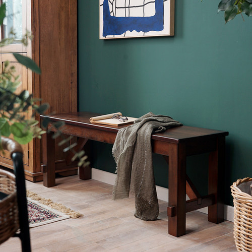 实木长条凳长凳卧室床尾凳换鞋凳美式餐桌餐凳餐椅木凳家用板凳