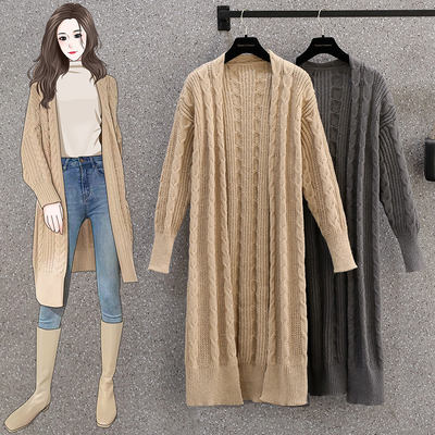 大码女装秋冬装时尚加厚提花毛衣