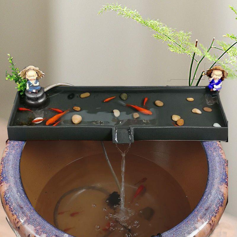 陶瓷流水板鱼缸过滤循环