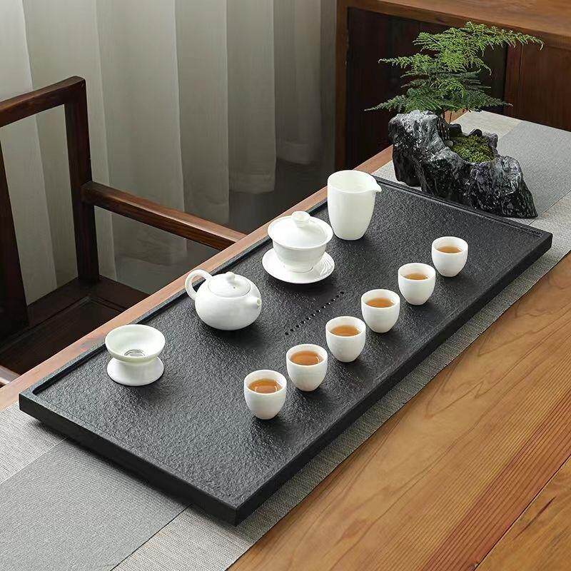 天然整块乌金石茶盘家用