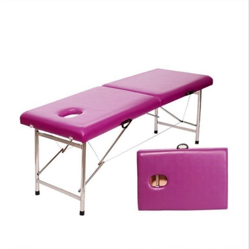 折叠美容床双梁家用免安装多功能推拿床定制不锈钢带头洞按摩床