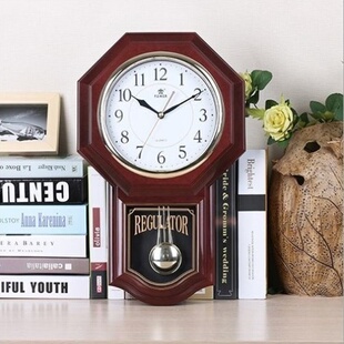 石英钟表复古摇摆八卦风水挂钟中式家用镇宅整点老式报时墙上时钟
