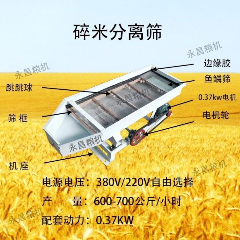 15型碾米机碎米分离筛去沙碾米机振动筛筛选机新款粮食自动筛选机