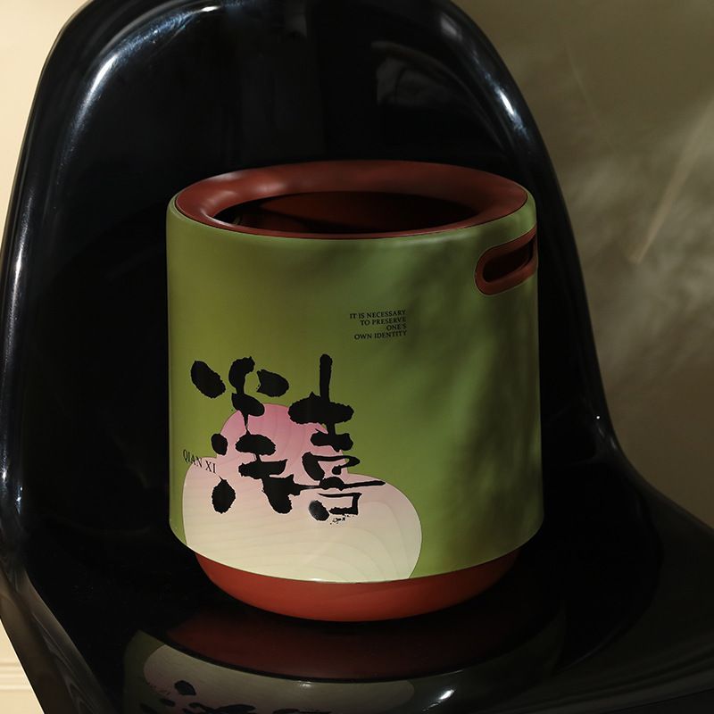 双筒ins风奶油垃圾桶客厅