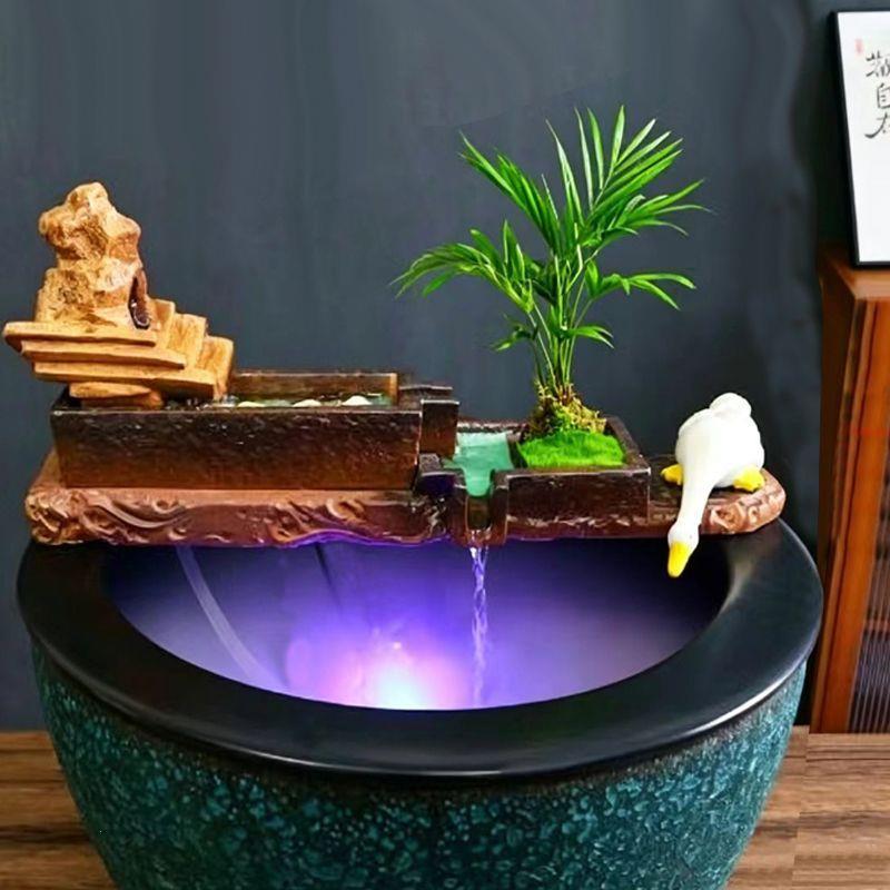 循环流水摆件器乌金石造