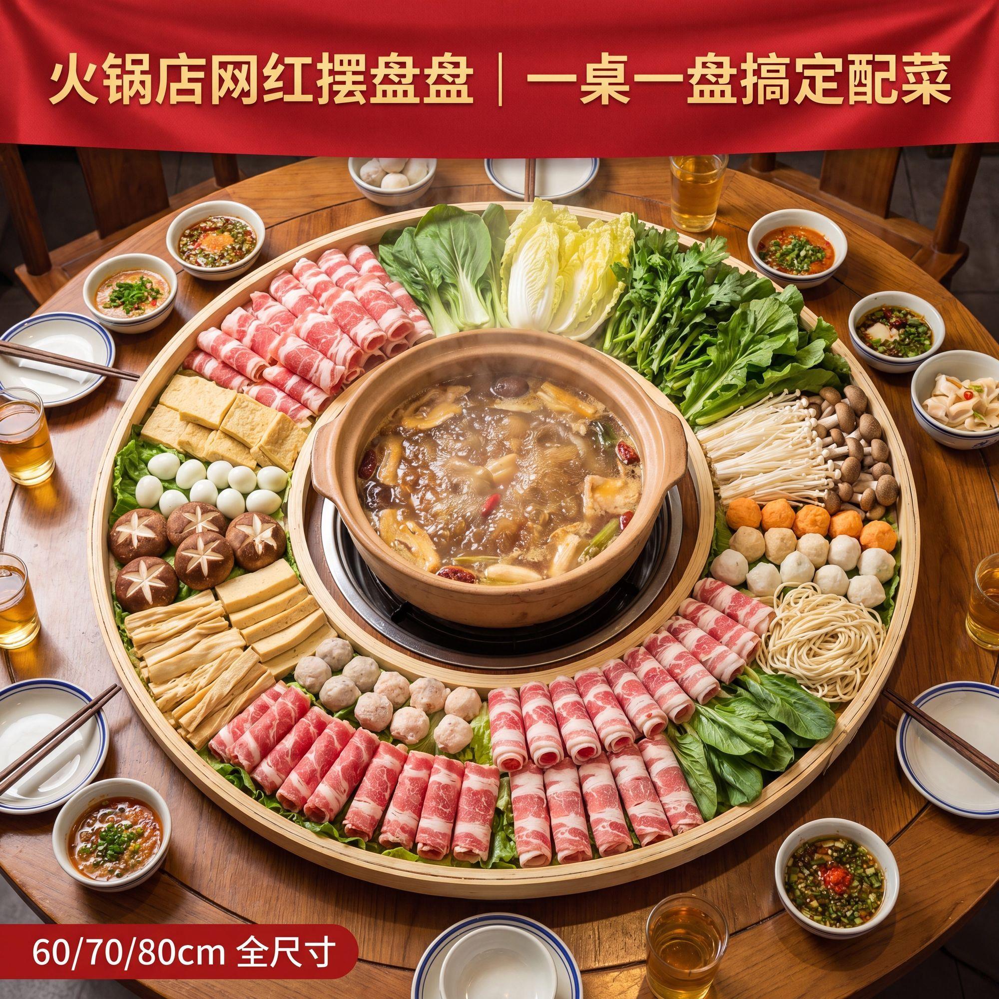农庄火锅店创意中空托盘