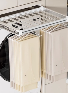 隐形挂衣杆洗衣机晾衣架柜内衣橱顶装纵向竖向抽拉伸缩衣架杆柜子