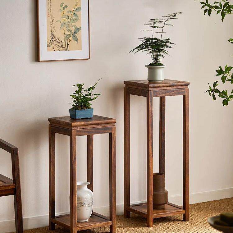 胡桃木花架客厅家用置物