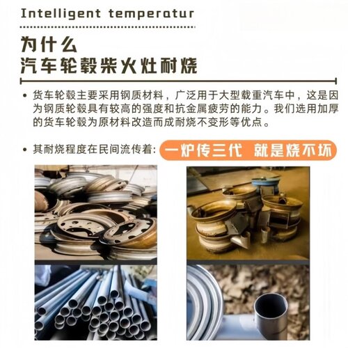 汽车轮毂钢圈柴火灶农村柴煤两用灶台老式家用地锅庭院移动特厚灶