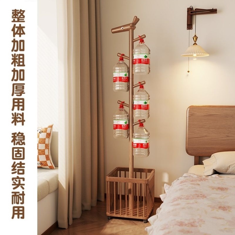 实木小鹿挂衣架落地卧室客厅移动衣架脏衣篓置物架创意儿童衣帽架