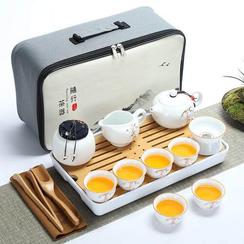 白瓷旅行茶具小套装便携