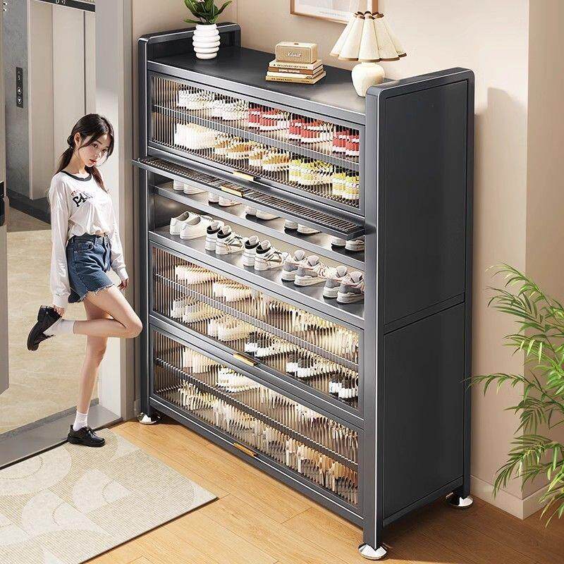 钢制鞋柜架家居轮子多层