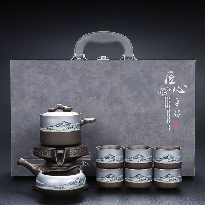 2025新款紫砂茶具套装石磨自动家用茶壶功夫懒人神器泡茶全套