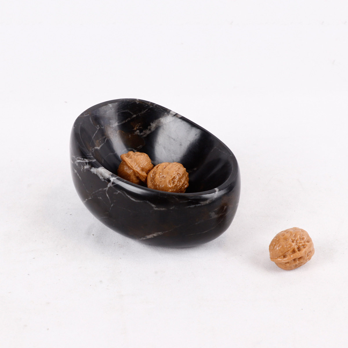 现代轻奢售楼处客厅茶几小果盘石碟大理石饰品设计师高端桌面摆件