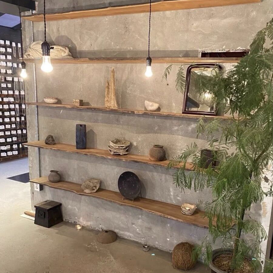 墙上复古置物架墙壁书架挂墙隔板墙面壁挂式展示架一字板上墙层板