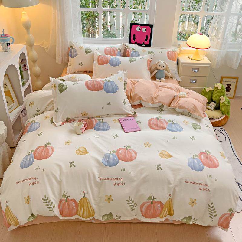 全棉四件套1.5米单人床单三件套纯棉双人1.8m床笠被套230*229cm