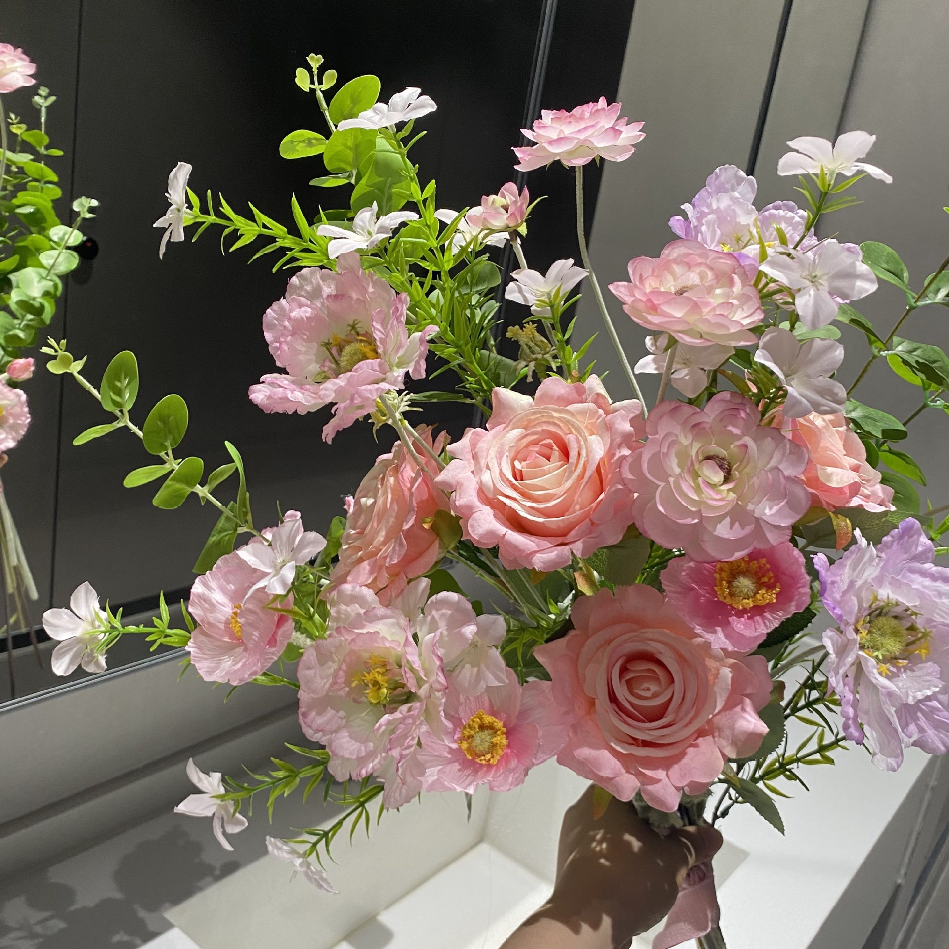 花漾年华玫瑰仿真花餐桌摆件