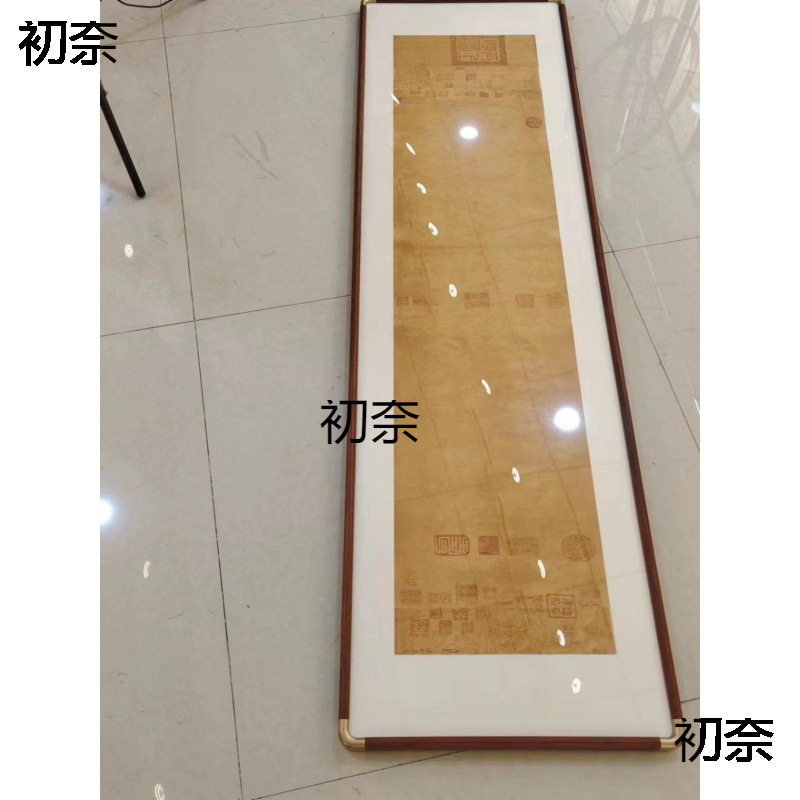 仿铜角细线条实木画框塑铜角框书法字画边框小明画框装裱明式画框