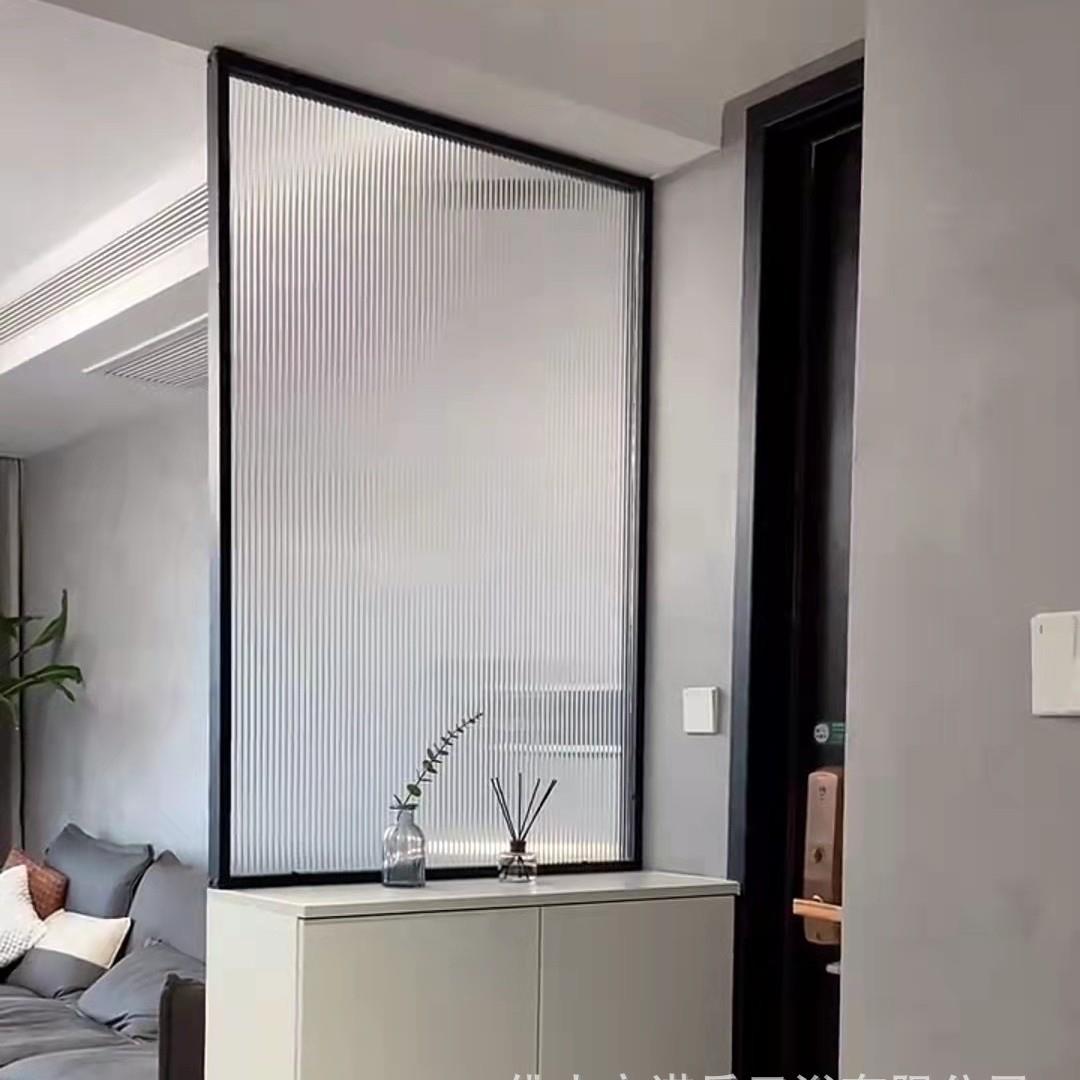 小卫生间三联动移门淋浴房钢化玻璃门一字L型干湿分离隔断