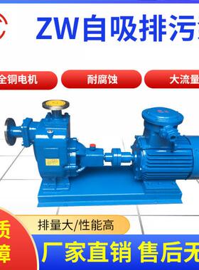 宣一200ZW280-25大口径自吸泵ZW200-280-25卧式自吸排污泵