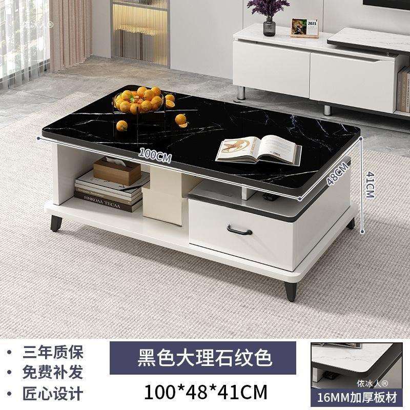 JZ茶几客厅家用轻奢简约现代小户型办公室茶台欧式钢化玻璃茶几桌