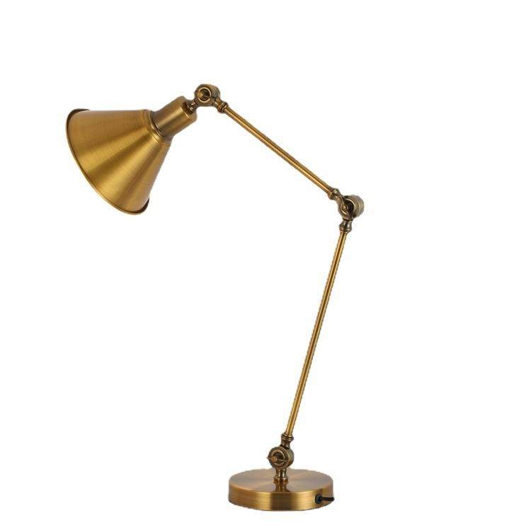 LOFT复古工业风台灯插电式铁艺工业台灯工作灯机械长臂折叠台灯