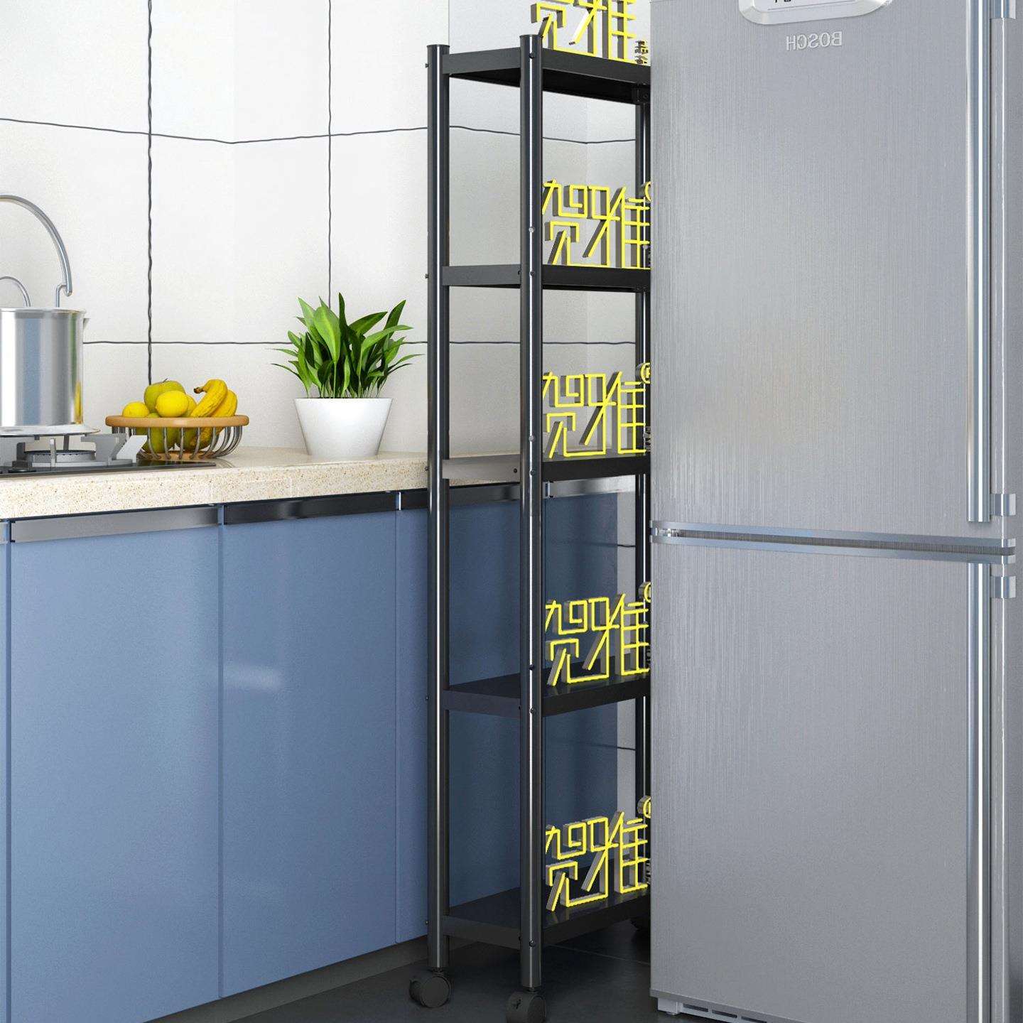 厨房夹缝置物架20厘米宽25公分冰箱缝隙超窄靠墙角落移动