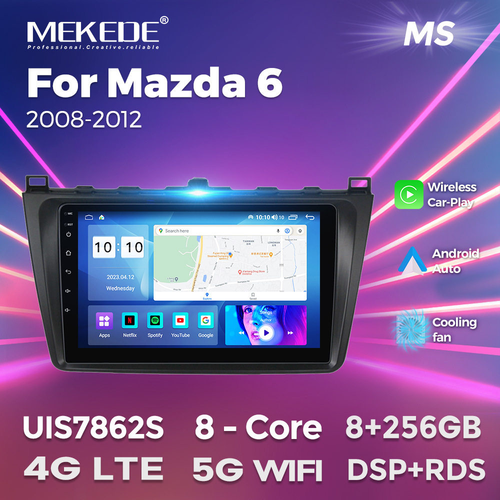 适用于08-12款马自达6 睿翼Mazda6安卓车载中控导航仪无线carplay