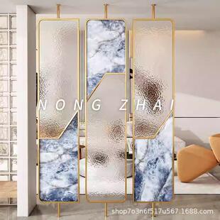 轻奢简约艺术现代入户门玄关屏风装饰客厅遮挡金属不锈钢隔断餐厅